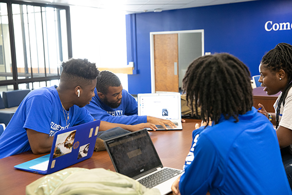 Group of students on computers